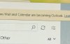 Microsoft 365警告Windows 11用户,邮件和日历应用程序将改为Outlook